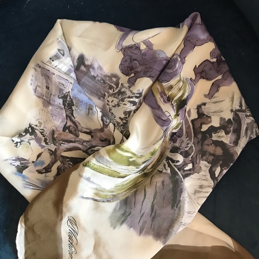 Moschino silk scarf ‘La Fontaine de Venus’